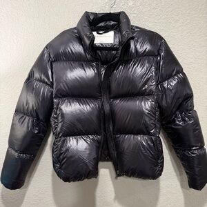 Babaton Shiny Black Puffer Jacket